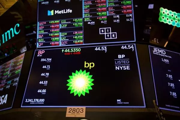 BP logo on monitor