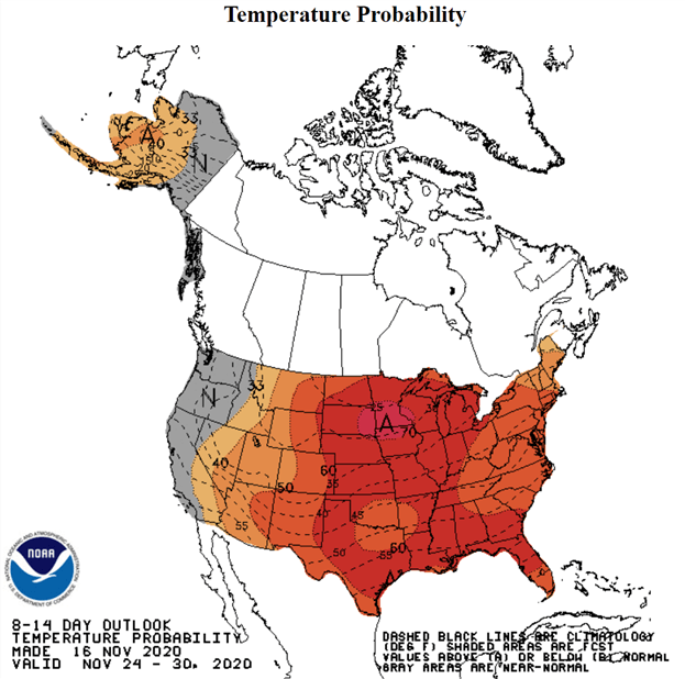 NOAA Temperature forecast