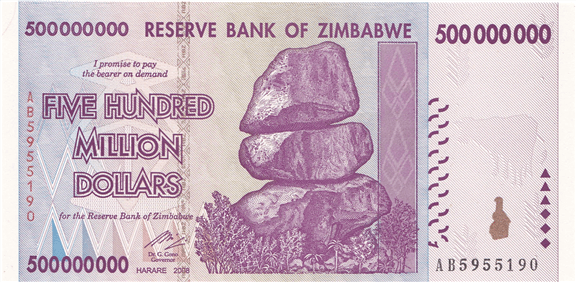 Dévaluation monétaire Zimbabwe 2008