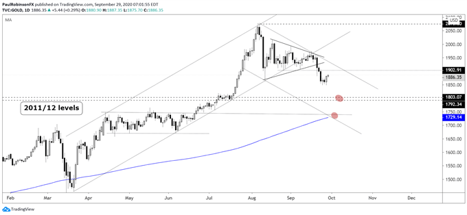 Gold price daily chart