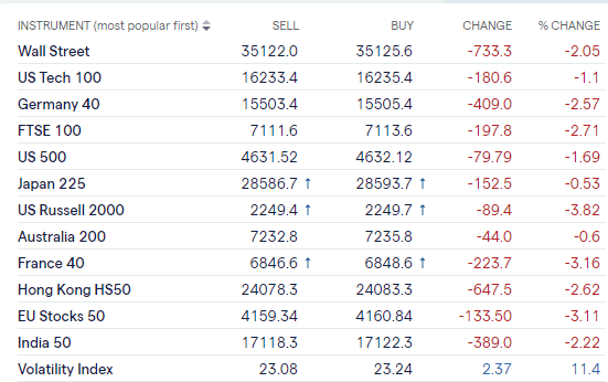 Global Stock Markets Slump, Risk Shunned on New Covid Variant Fears