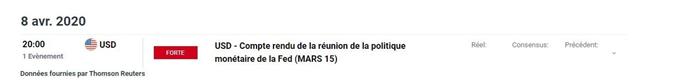 calendrier économique