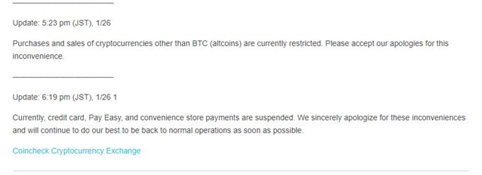 Cryptocurrencies Slump as Japanese Exchange Halts Withdrawals, Trading