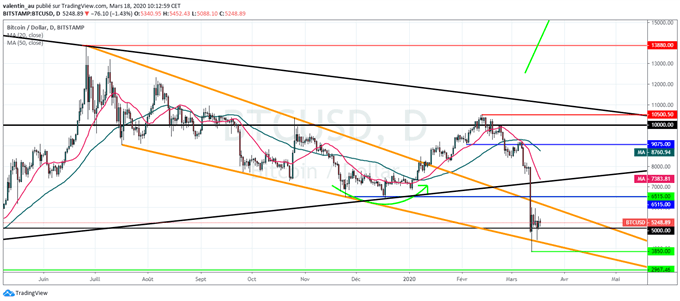 BTC/USD : Le Bitcoin consolide après avoir dégringolé de plus de 50%