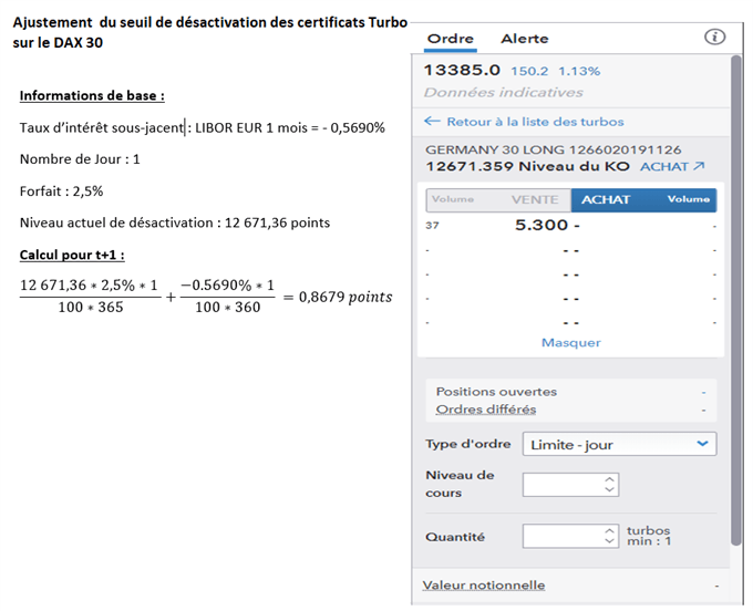 Ajustement du seuil de désactivation turbo dax