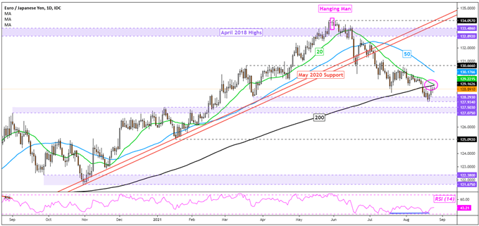 EUR/JPY Daily Chart