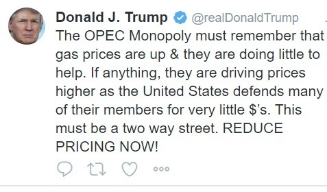 Trump's OPEC tweet.