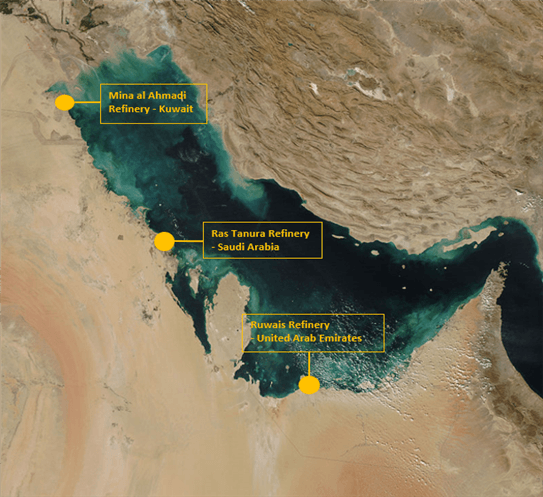 Chart showing Persian Gulf