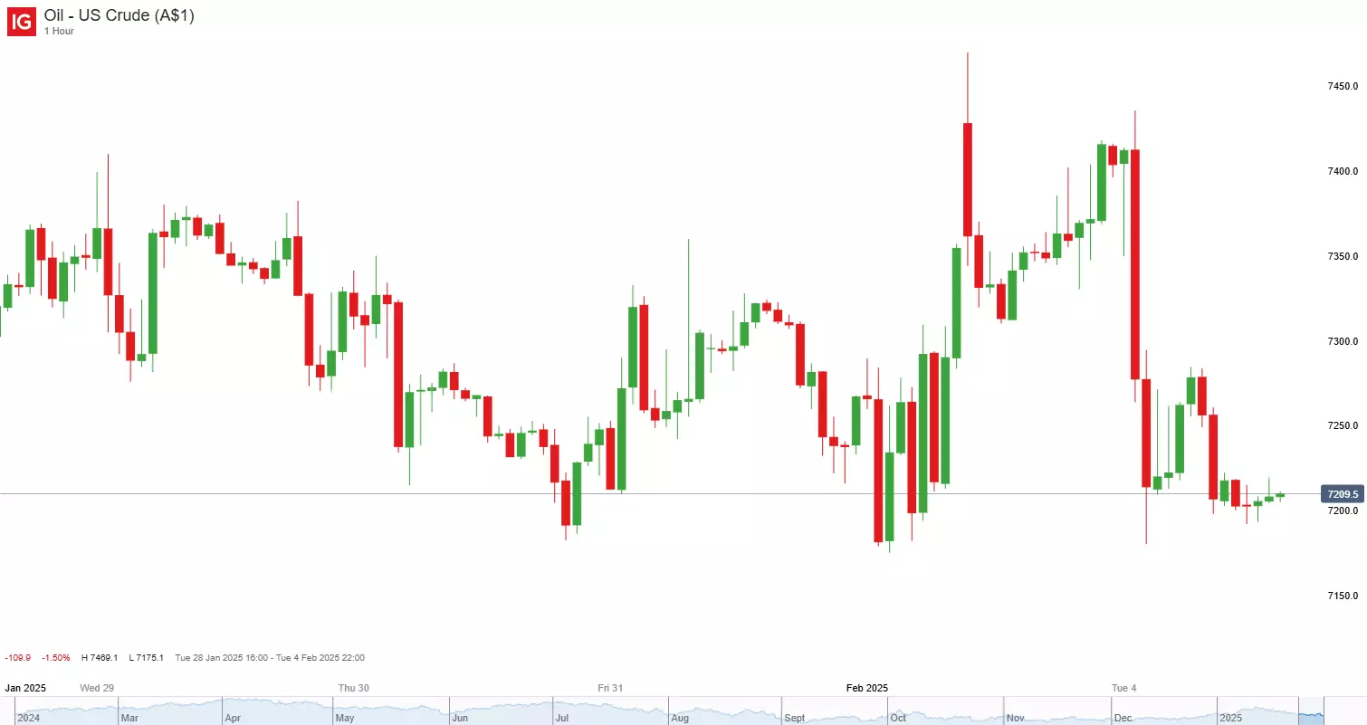 OIL CRUDE 1 HR CHART