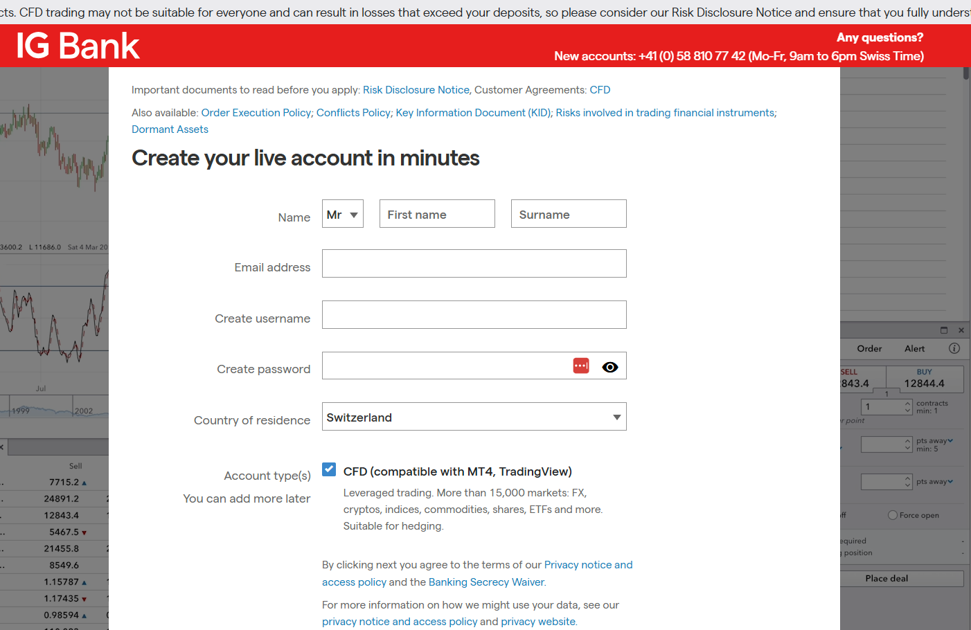 Create an account 