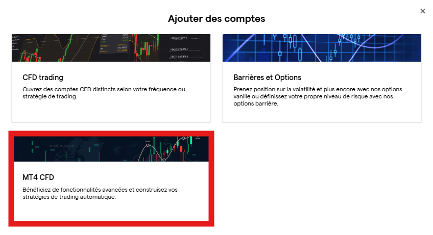 MT4 CFD prompt