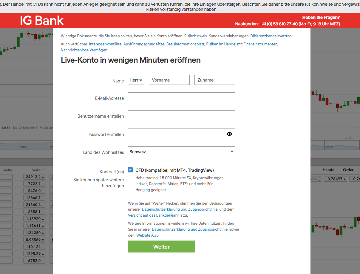Eröffnen Sie ein Handelskonto 