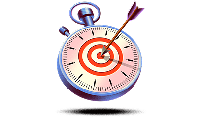 Graphic of a compass hit by an arrow