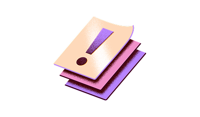 Graphic of a paper with a big exclamation mark 