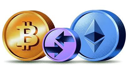 Graphic of 3 different Crypto coins