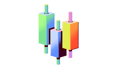Graphic of trading charts candles