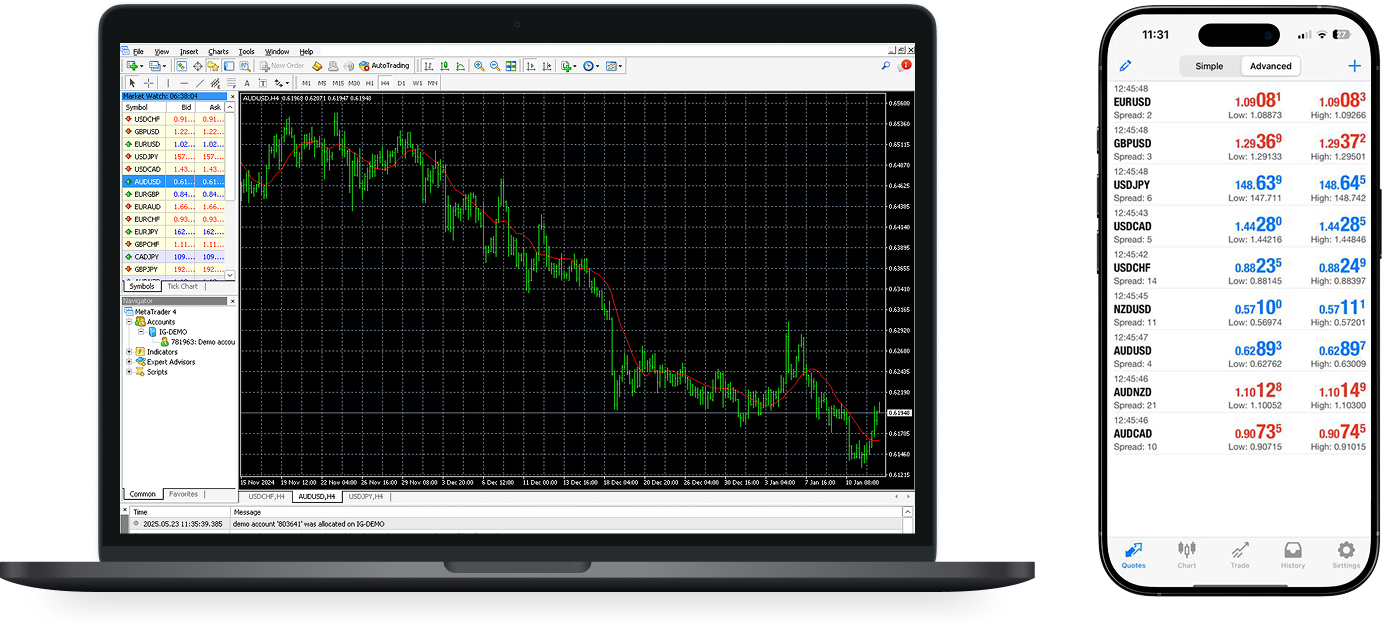MetaTrader 4 screen