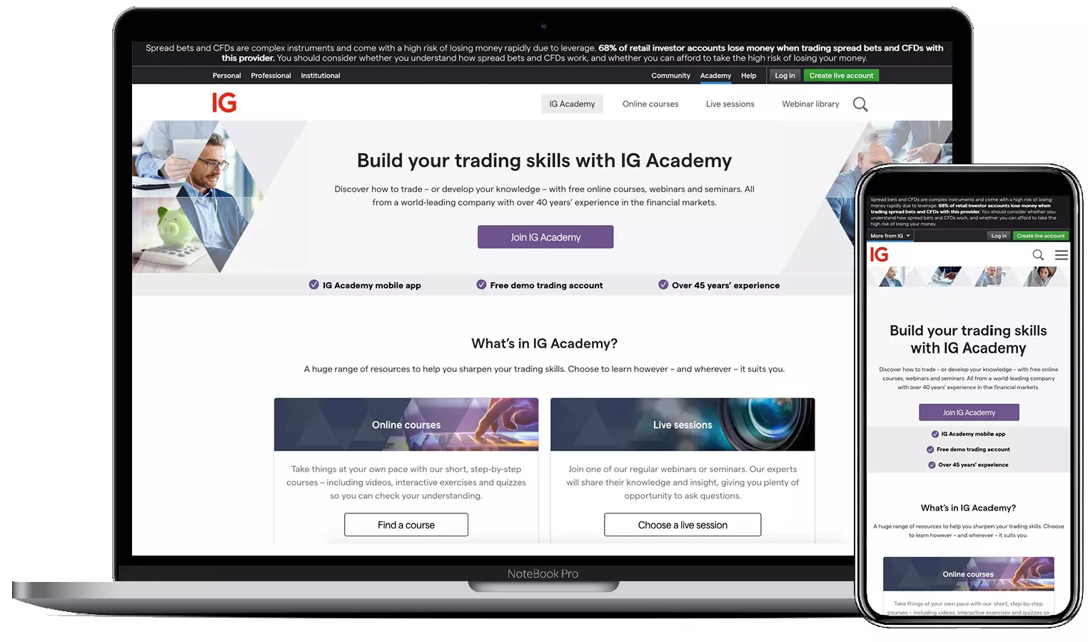 Learn how to trade stocks with IG Academy