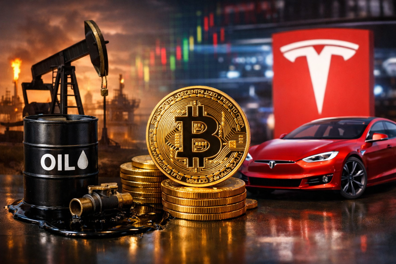 WTI, Bitcoin et Tesla dominent aujourd’hui le marché entre tensions géopolitiques, doutes sur la crypto et attentes technologiques qui façonnent la narration des investisseurs.
