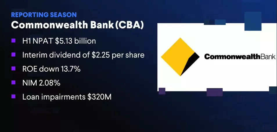 Ausbiz screengrab of CBA earning results