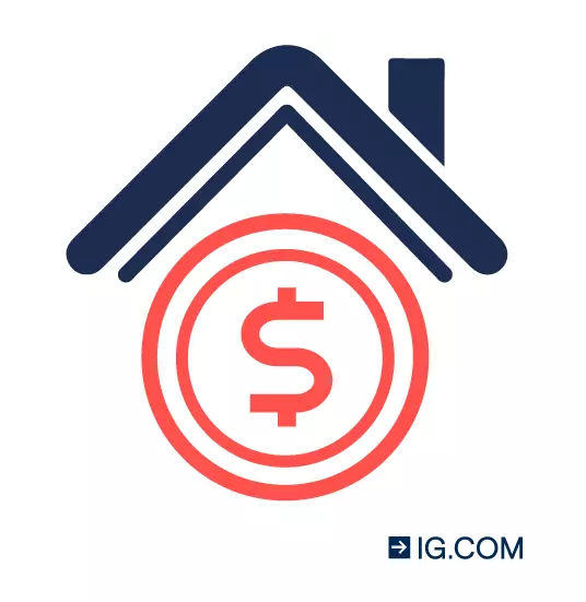 Image of a house with the dollar currency symbol at its center.