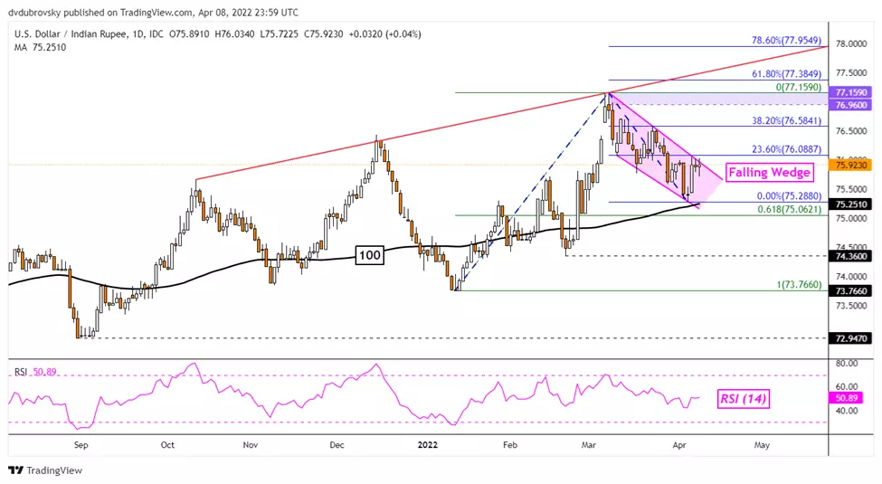 USD/INR daily chart