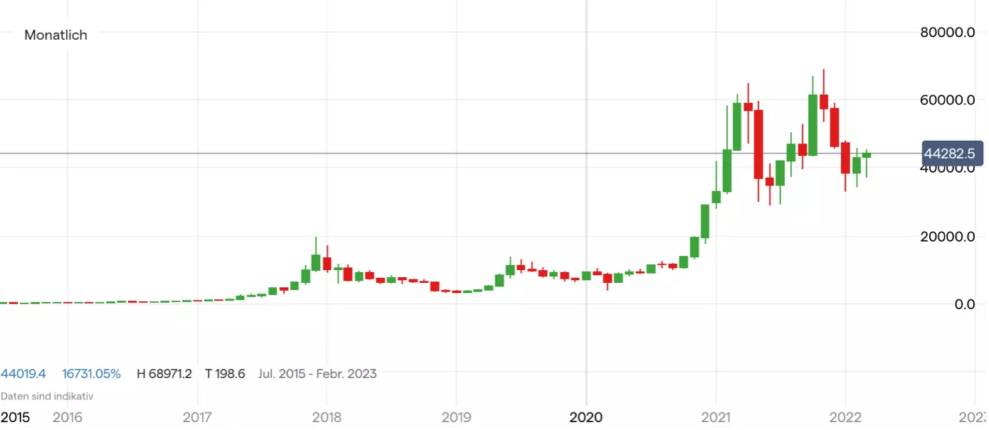 Bitcoin Kurs Chart (Monat)