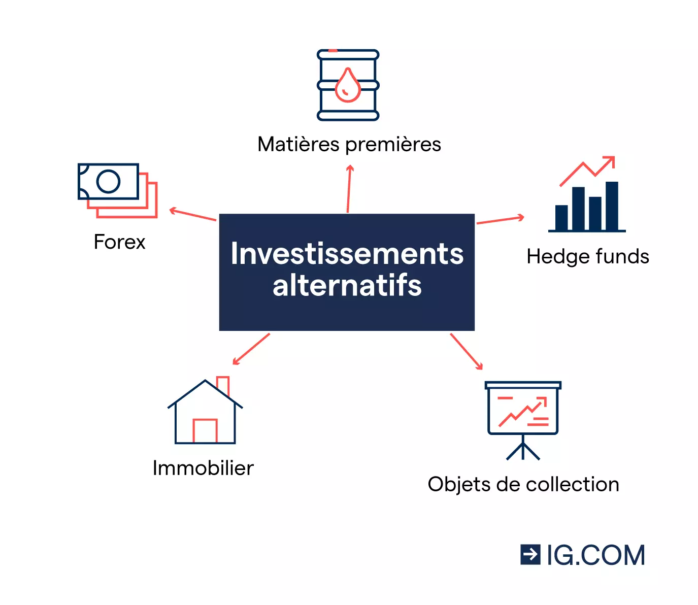 exemple 5 types principaux d'investissements alternatifs
