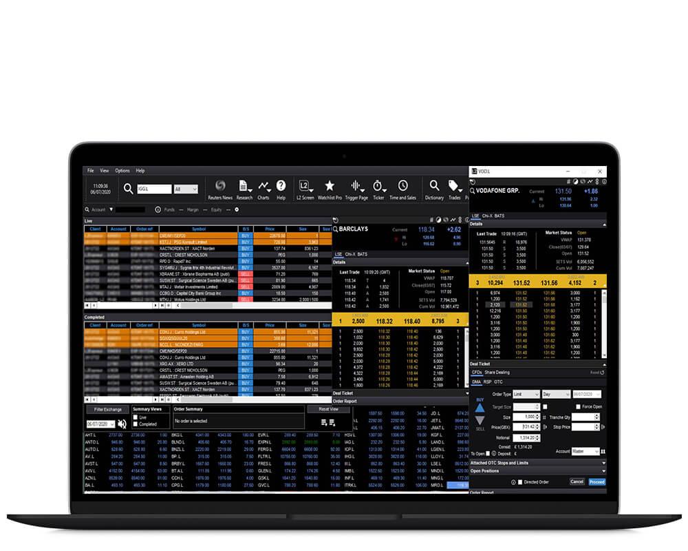 Schermata di laptop che mostra la piattaforma DMA avanzata, L2 Dealer.