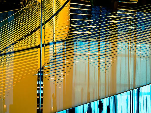 Reflected glass in an office