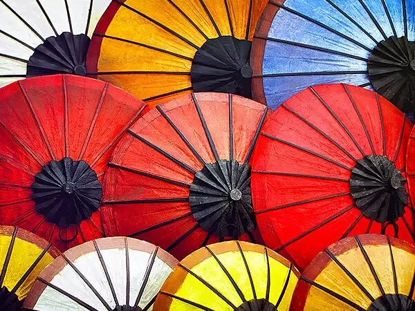 Image of colourful parasol umbrellas