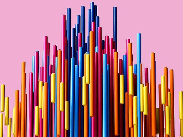 Colourful lines creating a chart image
