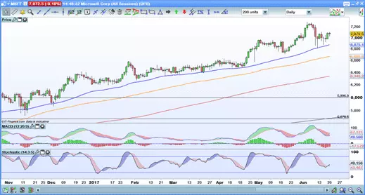 Microsoft daily chart 