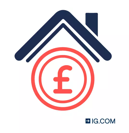 Image of a house with the pound currency symbol at its center.