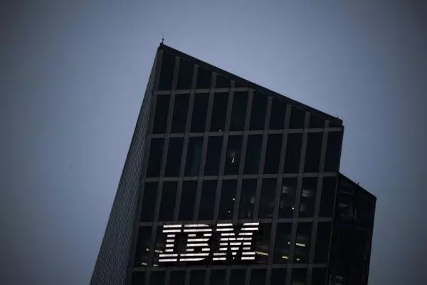 IBM logo after IBM Q1 earnings