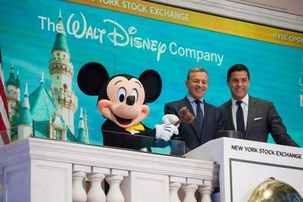 Mickey Mouse and Bob Iger before Disney's Q2 earnings