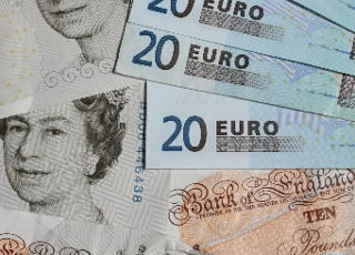 Pound and euro notes 