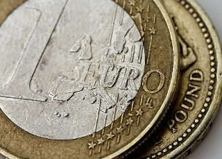 Euro and pound coins