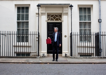 UK Chancellor Philip Hammond holding Budget 