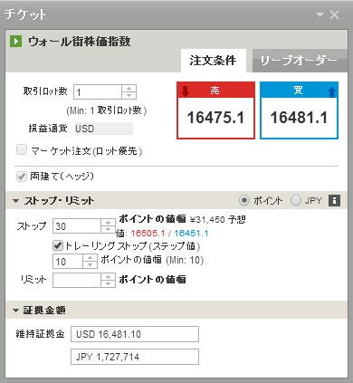 チケット　トレーリングストップ